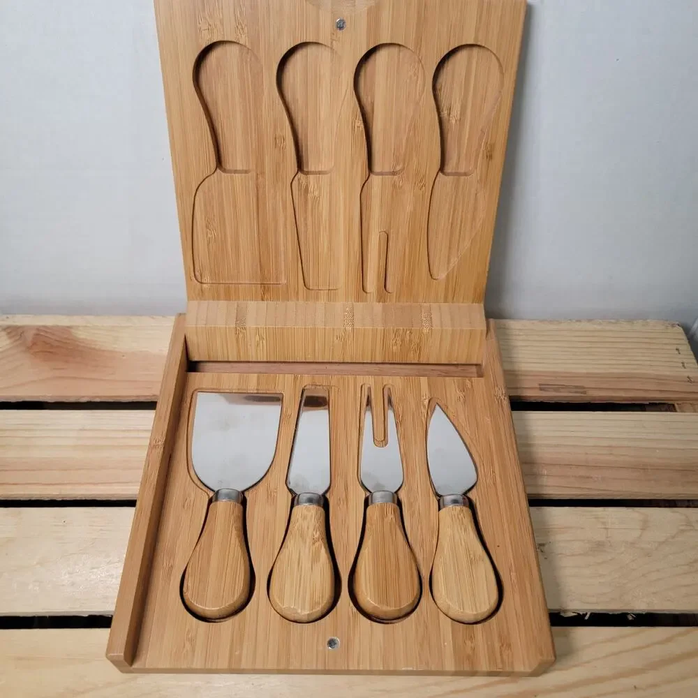True Formaggio 4-Piece Bamboo Cheese Board and Tool Set